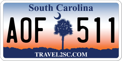 SC license plate AOF511