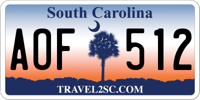 SC license plate AOF512