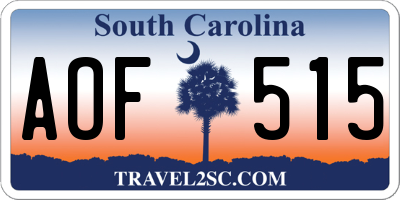 SC license plate AOF515