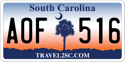 SC license plate AOF516