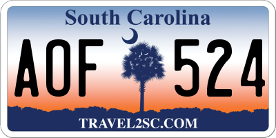 SC license plate AOF524