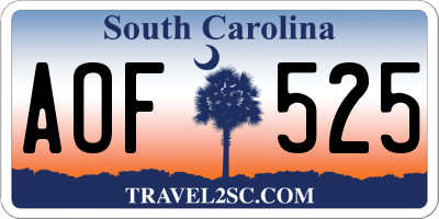 SC license plate AOF525