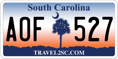SC license plate AOF527