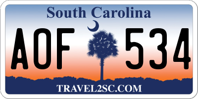 SC license plate AOF534