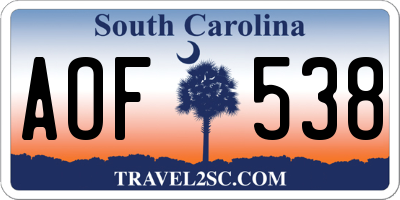 SC license plate AOF538
