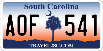SC license plate AOF541