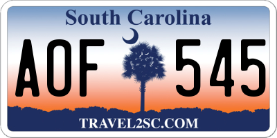 SC license plate AOF545