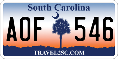SC license plate AOF546