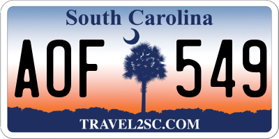 SC license plate AOF549