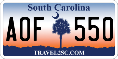 SC license plate AOF550
