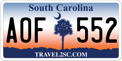 SC license plate AOF552