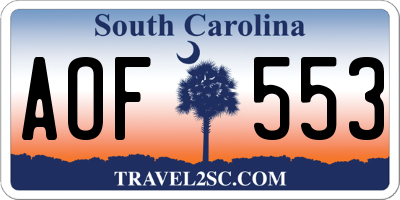 SC license plate AOF553
