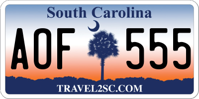 SC license plate AOF555