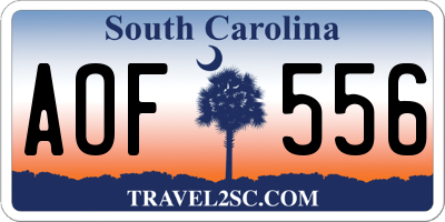 SC license plate AOF556