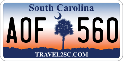 SC license plate AOF560