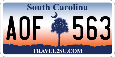 SC license plate AOF563