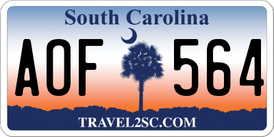 SC license plate AOF564