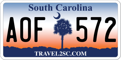 SC license plate AOF572