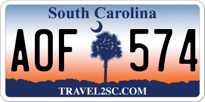 SC license plate AOF574