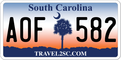 SC license plate AOF582