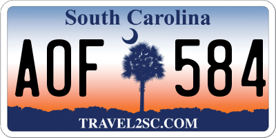 SC license plate AOF584