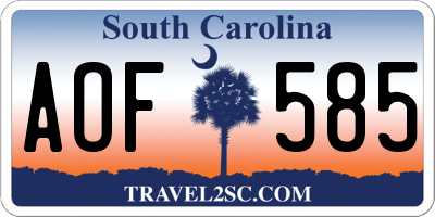 SC license plate AOF585