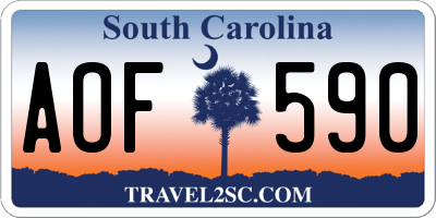 SC license plate AOF590
