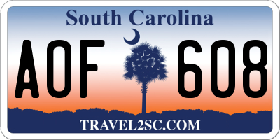 SC license plate AOF608