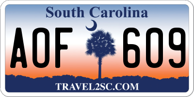 SC license plate AOF609