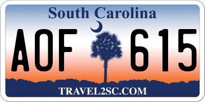 SC license plate AOF615