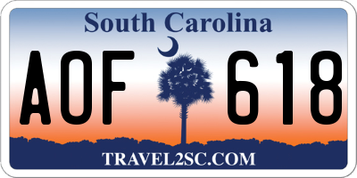 SC license plate AOF618