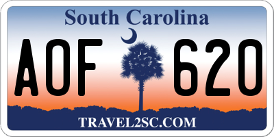 SC license plate AOF620