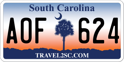 SC license plate AOF624