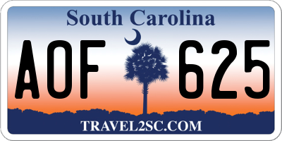 SC license plate AOF625