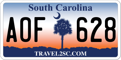 SC license plate AOF628