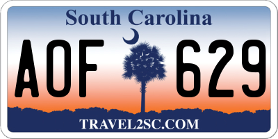 SC license plate AOF629