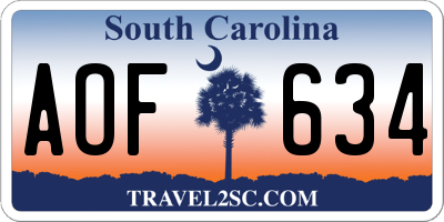 SC license plate AOF634