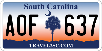 SC license plate AOF637