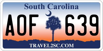 SC license plate AOF639