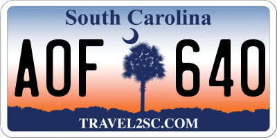 SC license plate AOF640