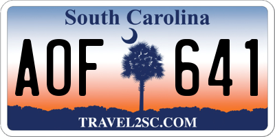 SC license plate AOF641