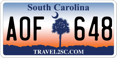 SC license plate AOF648