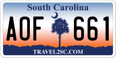 SC license plate AOF661