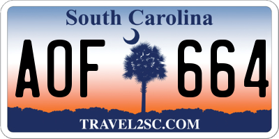 SC license plate AOF664