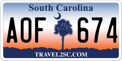 SC license plate AOF674