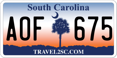 SC license plate AOF675