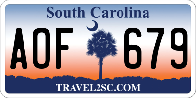 SC license plate AOF679