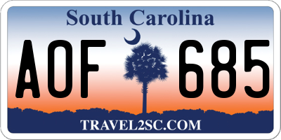 SC license plate AOF685