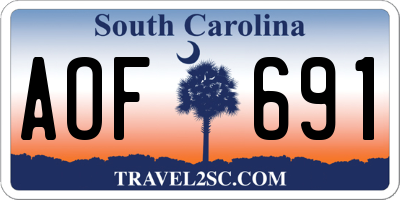 SC license plate AOF691