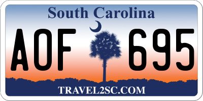 SC license plate AOF695